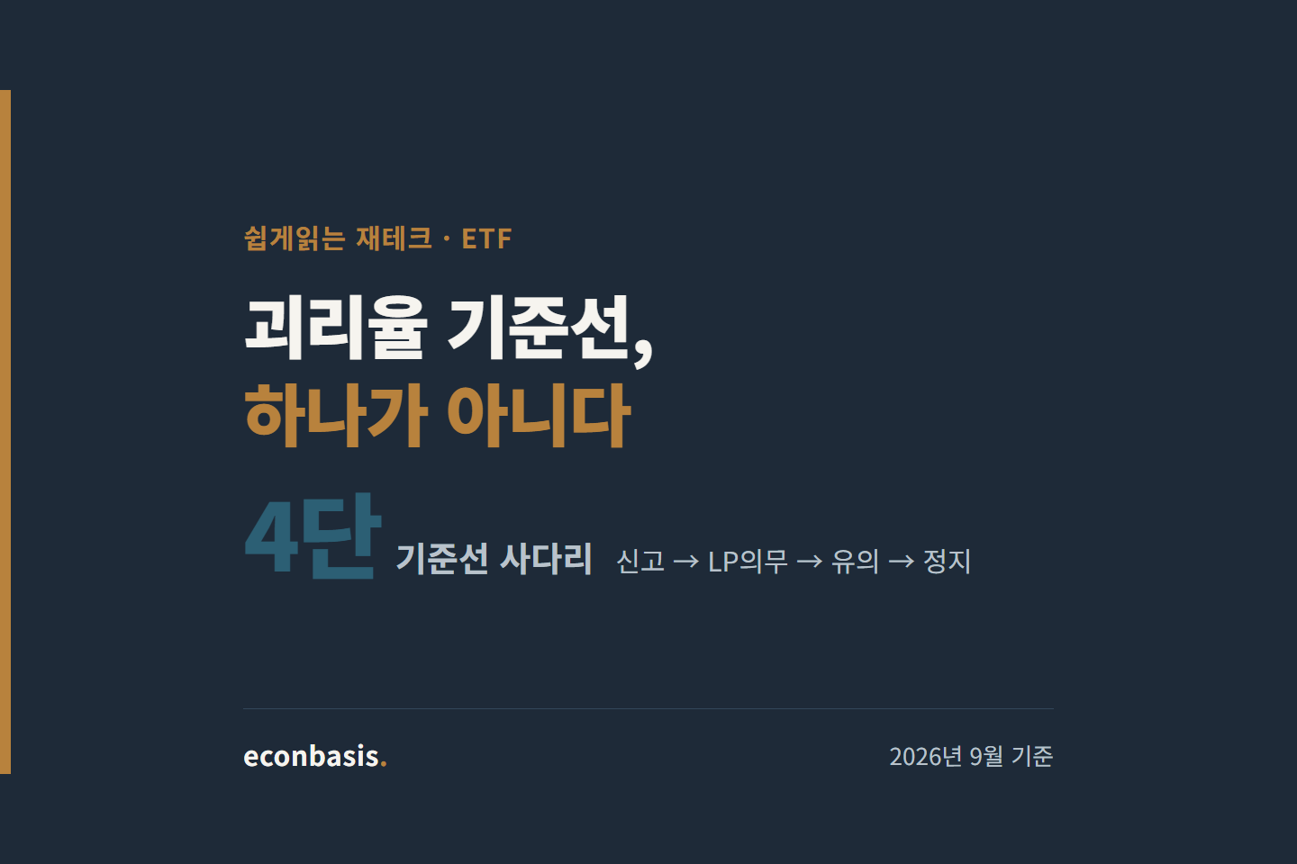 ETF 괴리율 4단 기준선 — 신고·LP 의무·투자유의·거래정지
